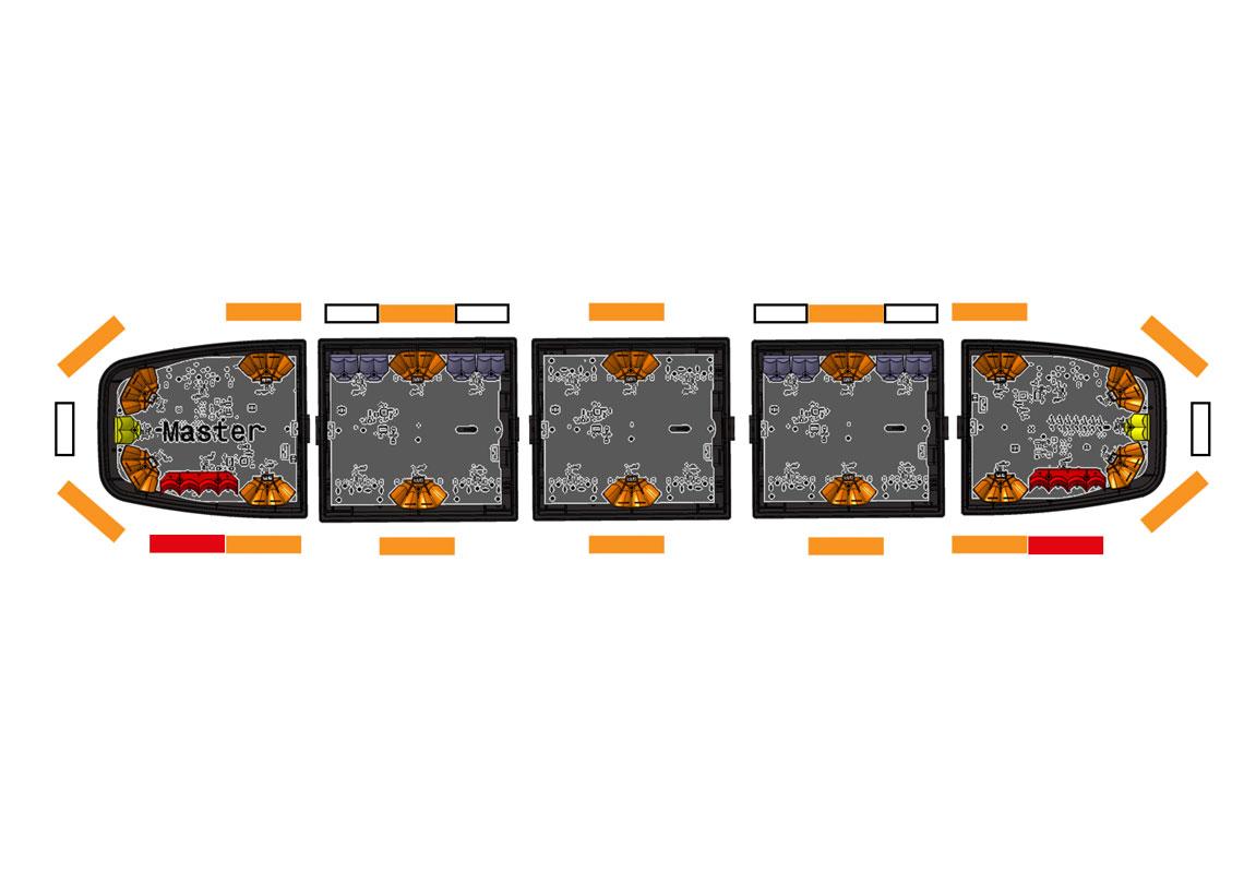 Barra di segnalazione a LED ultra piatta ambra 1550 mm FWL
